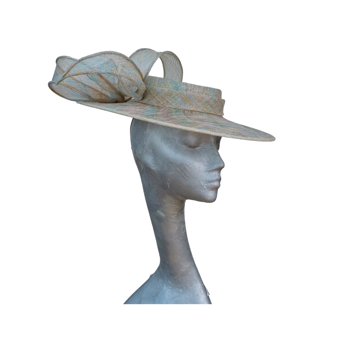 Tammy - Rainbow Lurex Boater - Available in two Colours Black & Ivory