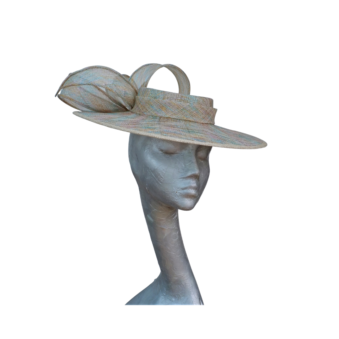 Tammy - Rainbow Lurex Boater - Available in two Colours Black & Ivory