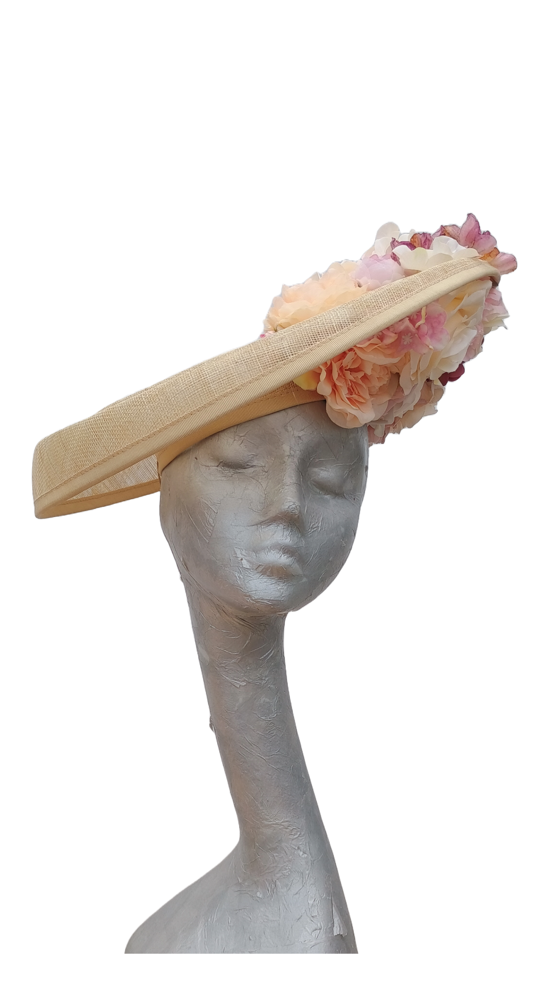 Bernie - Floral Hat in Natural & Pinks/Peaches