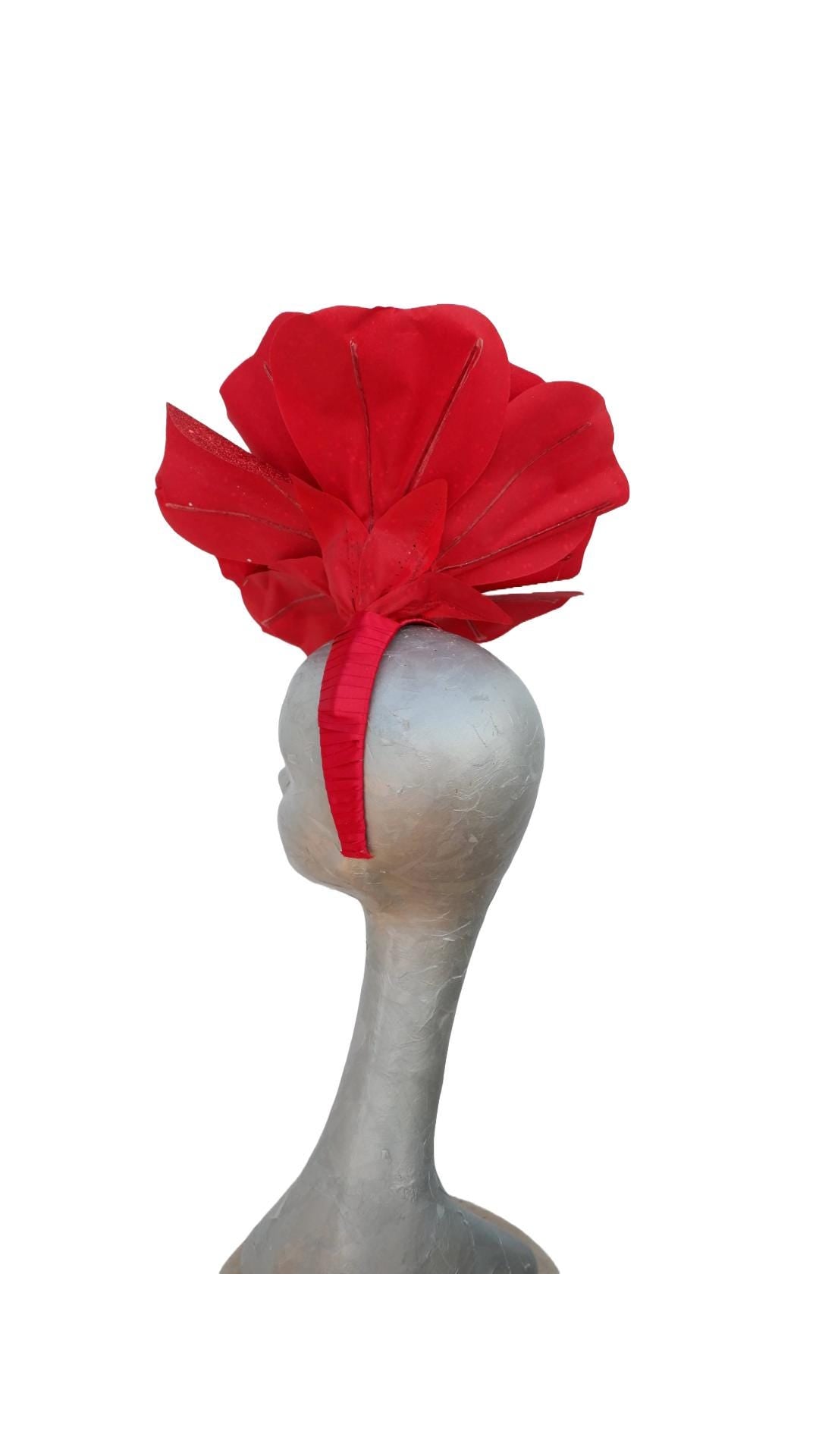 Glitz - 30cm Giant Glitter Rose Fascinator- 4 colours