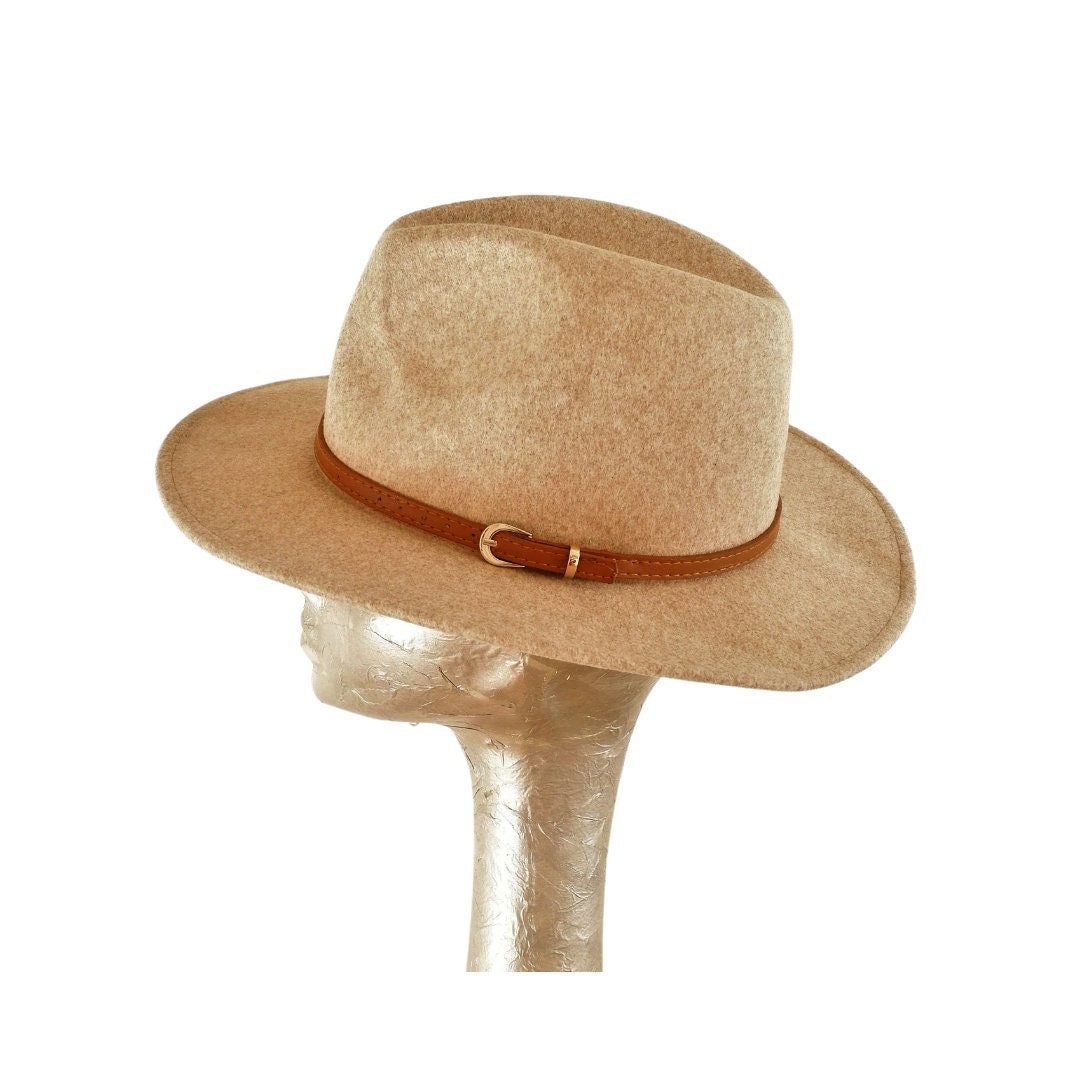 Holt - Oatmeal Felt Flat Brim Flat Brim Fedora