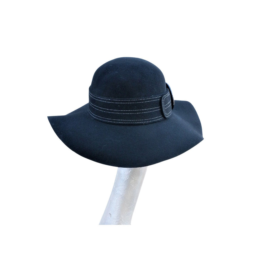 Milly - Black Floppy Felt Hat