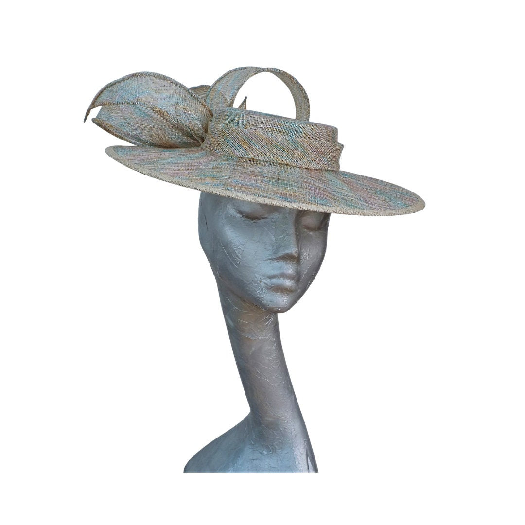 Tammy - Rainbow Lurex Boater - Available in two Colours Black & Ivory