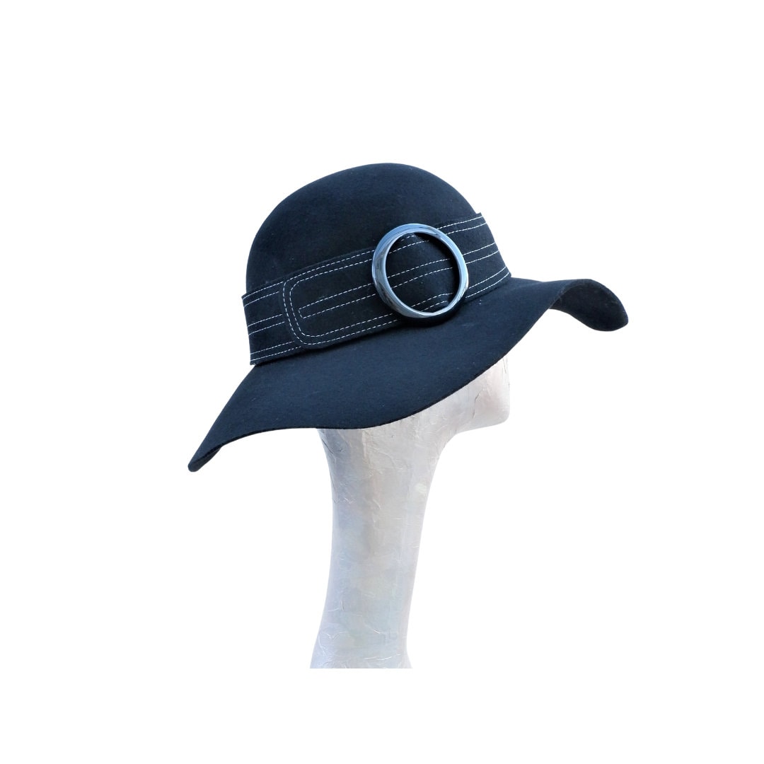 Milly - Black Floppy Felt Hat
