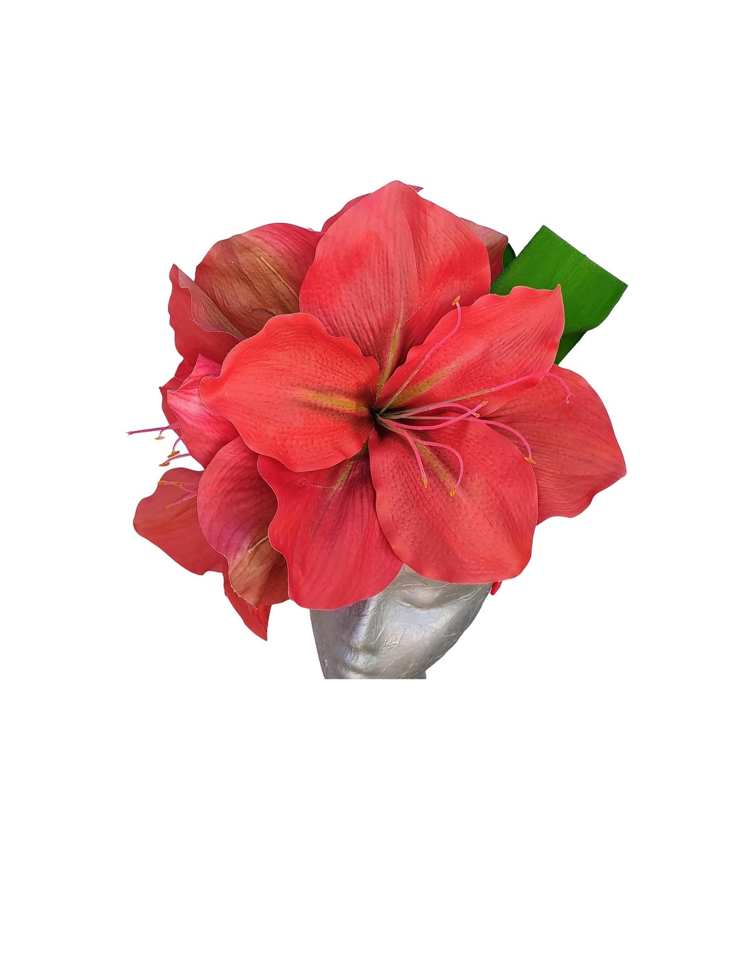 Amaryllis - Giant red Amaryllis headpiece