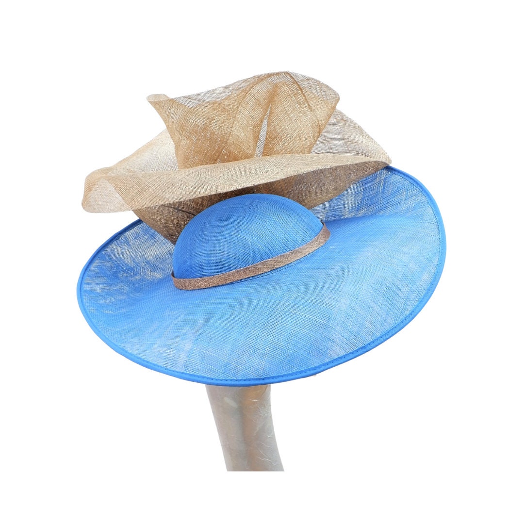 Coast- Feature hat in Electric Blue with Metallic Gold trim