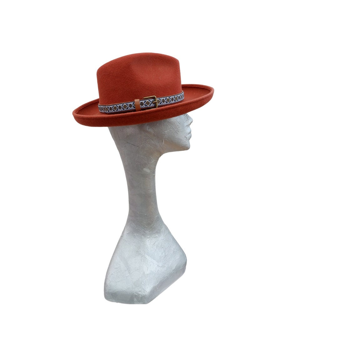 Ronnie - Terracotta Wool Felt Fedora