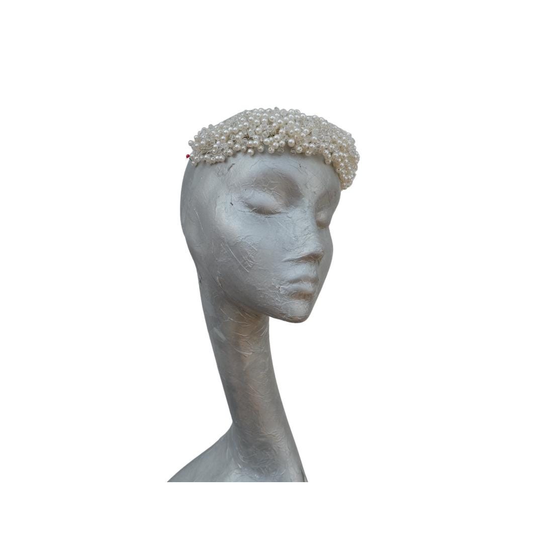 Portia - Pearl Bridal Headdress Ivory