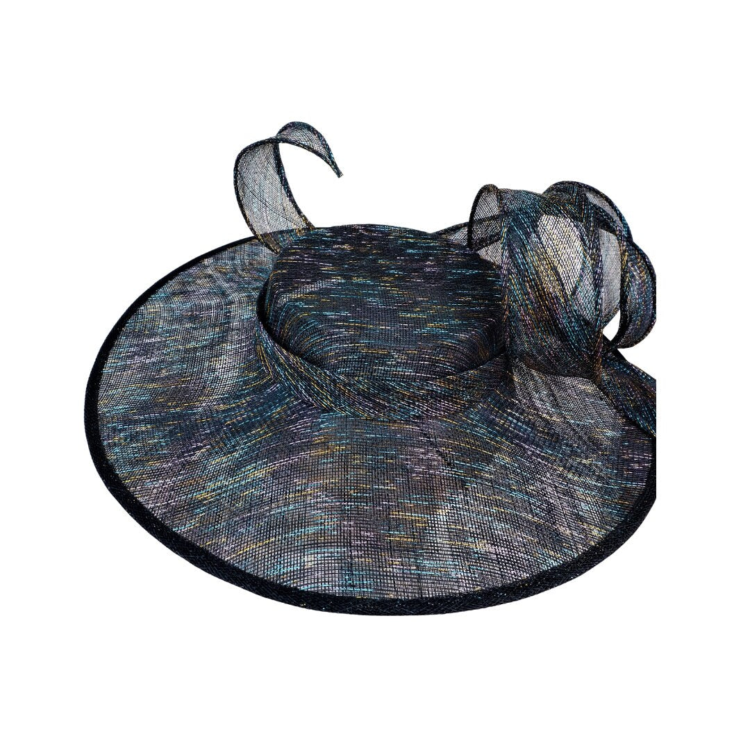 Tammy - Rainbow Lurex Boater - Available in two Colours Black & Ivory