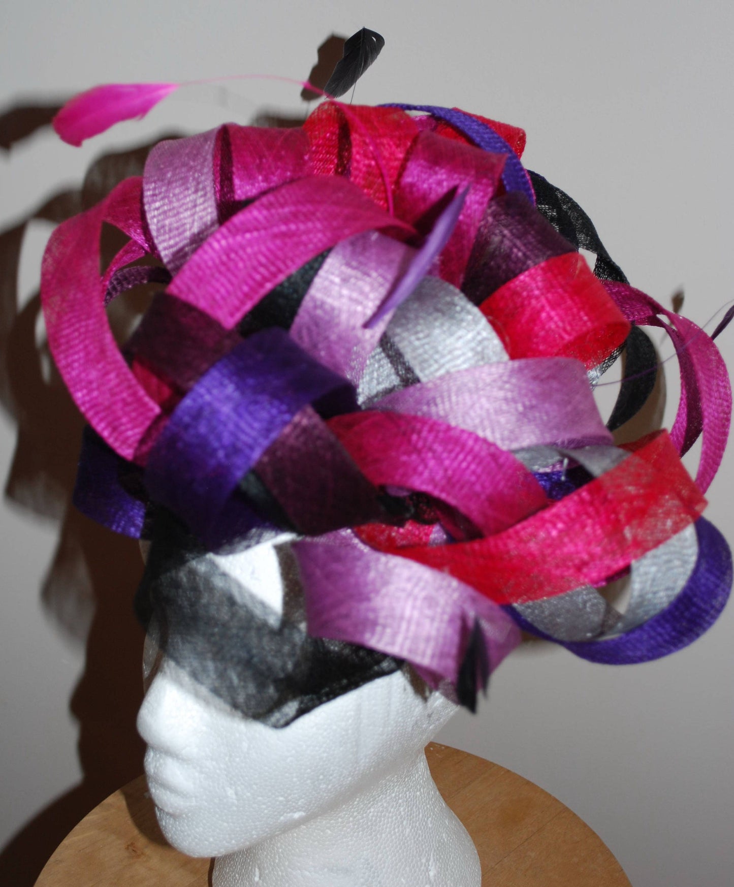Matilda - Multi tone Pink & Purple,Lilac loopy fascinator