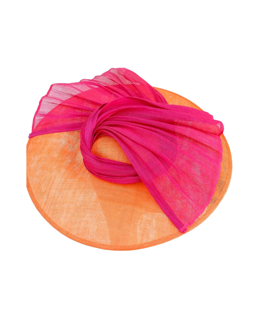 Kellen - Orange & Cerise Sinamay/Silk abaca Hatinator