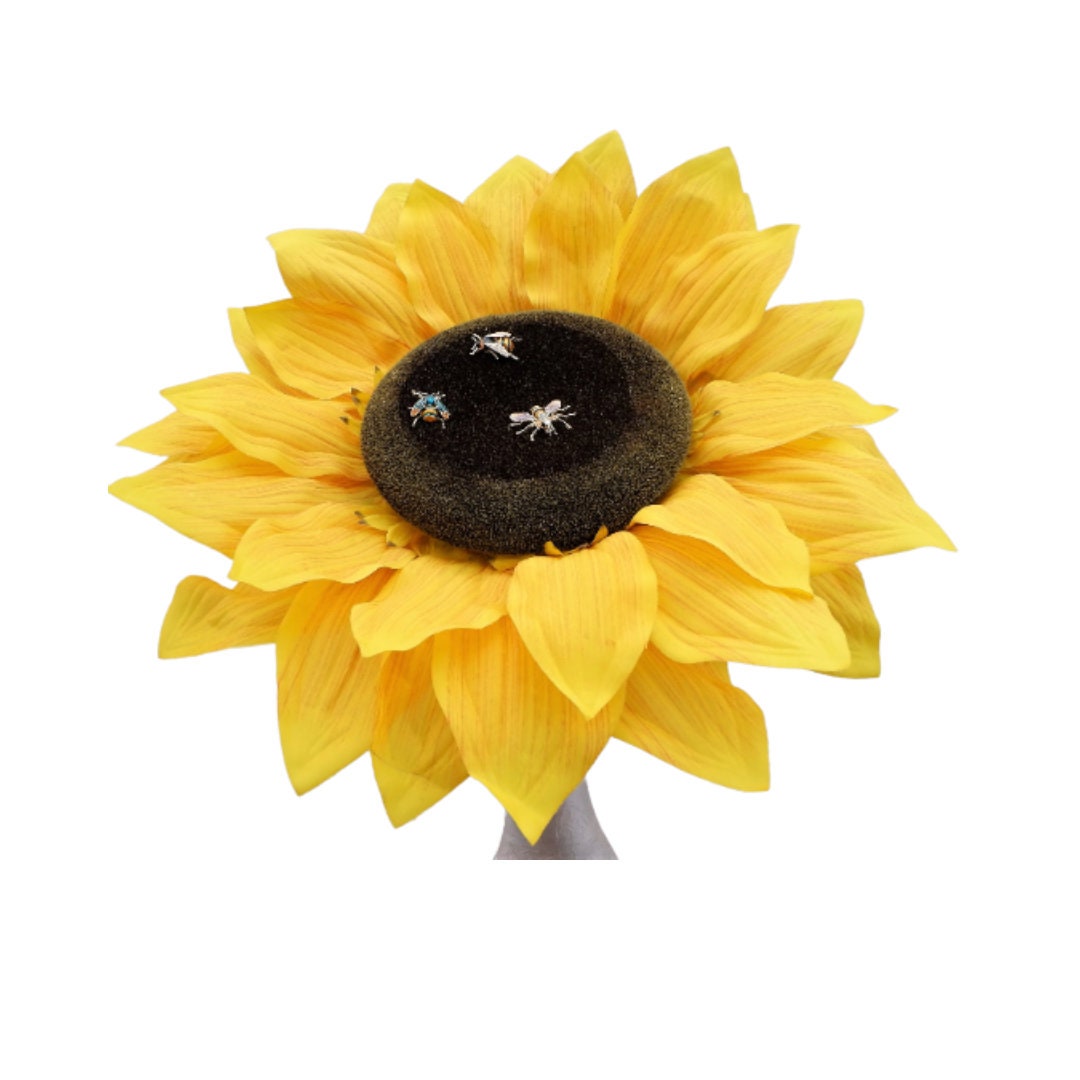 Titan - Giant oversized 52cm Sunflower fascinator with Wasps & Bees on wide Alice band