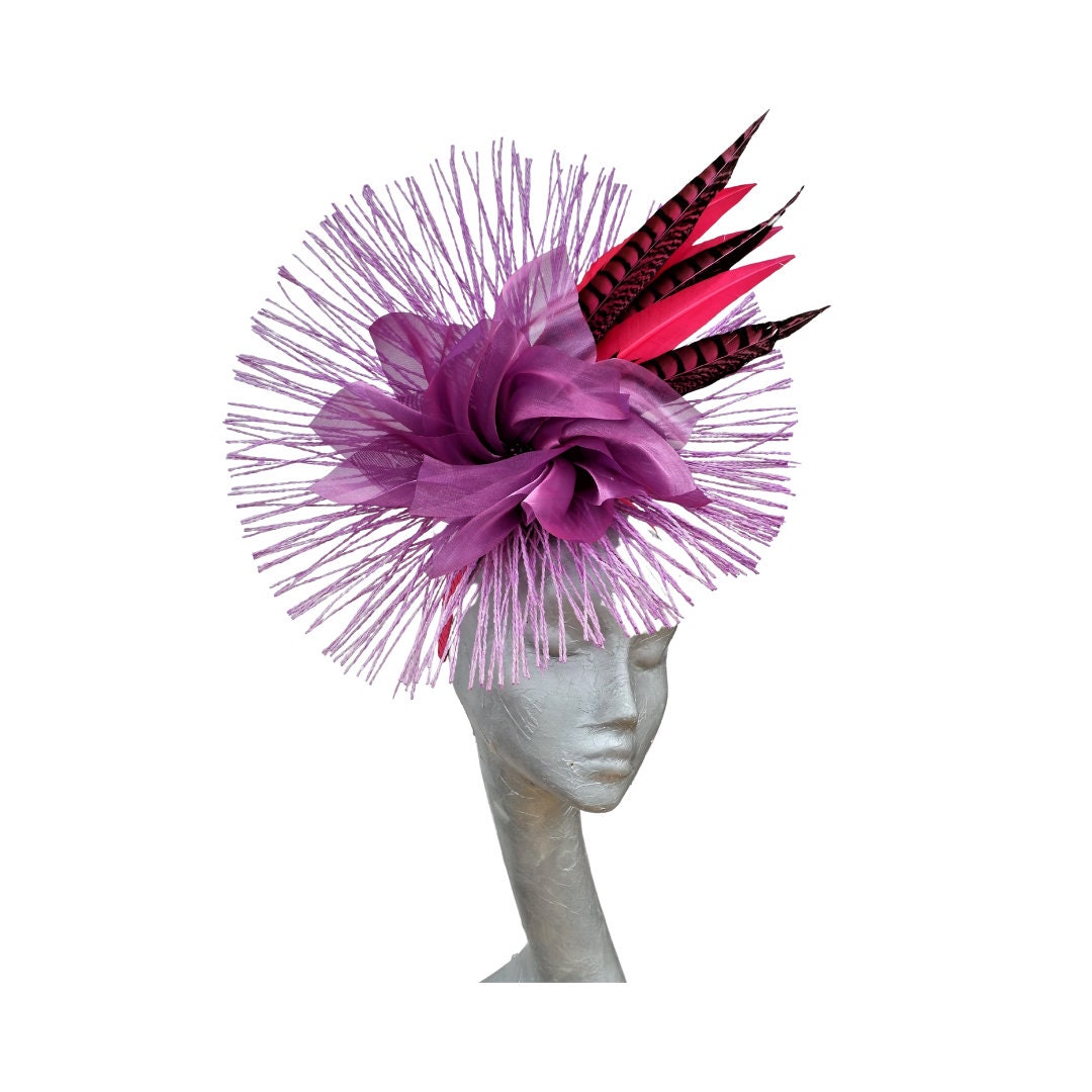 Viola - Violet & Cerise pink Fascinator
