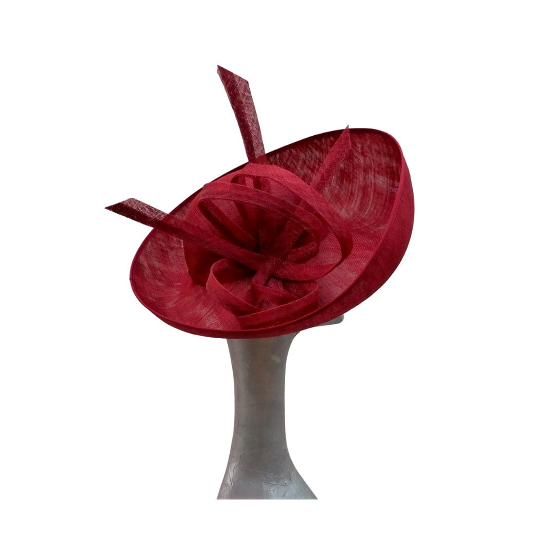 Large upturned feature hat in Cherry/Crimson red by Hats2go Made to order - Also available i over 50 colours