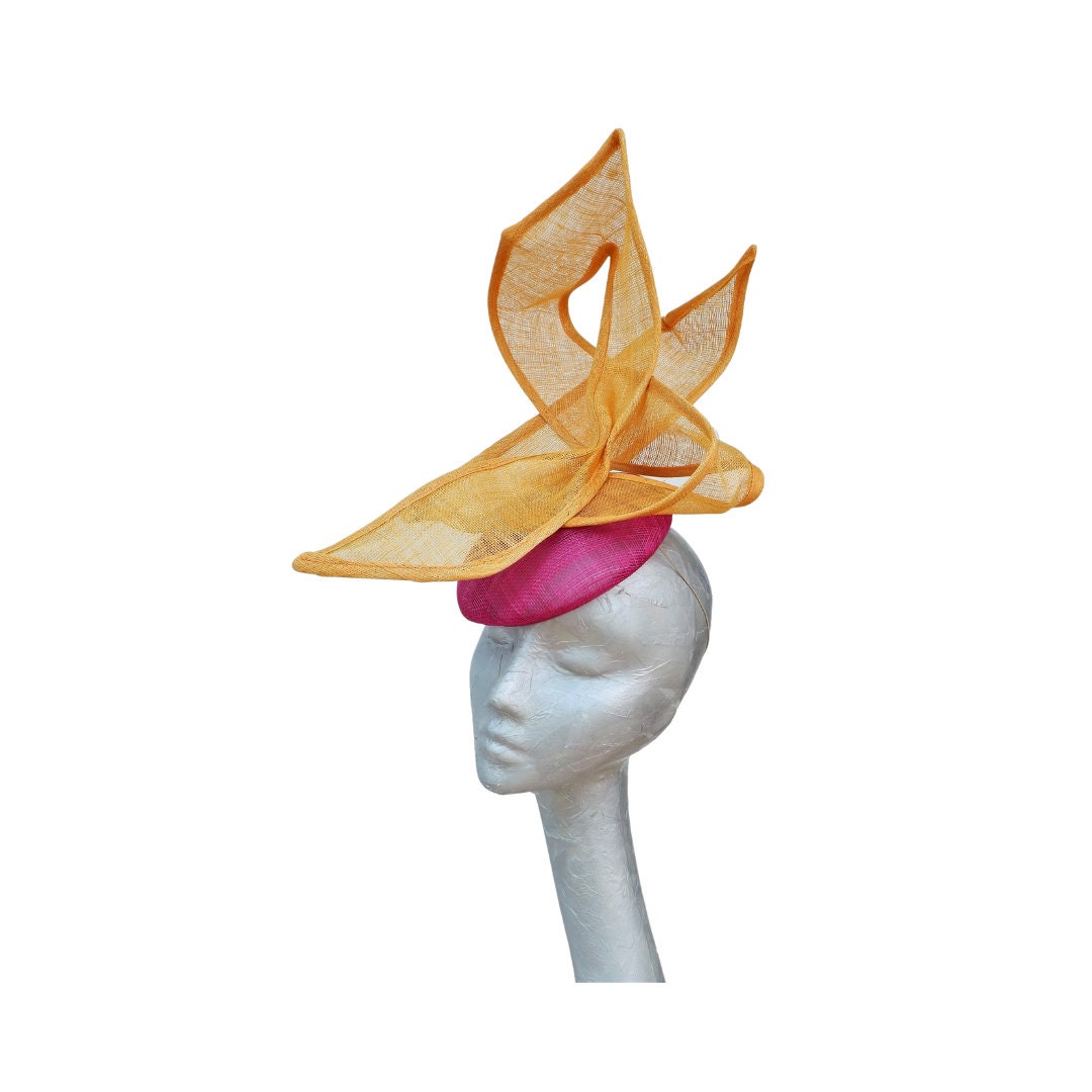 Twirl - Orange & Cerise Fascinator