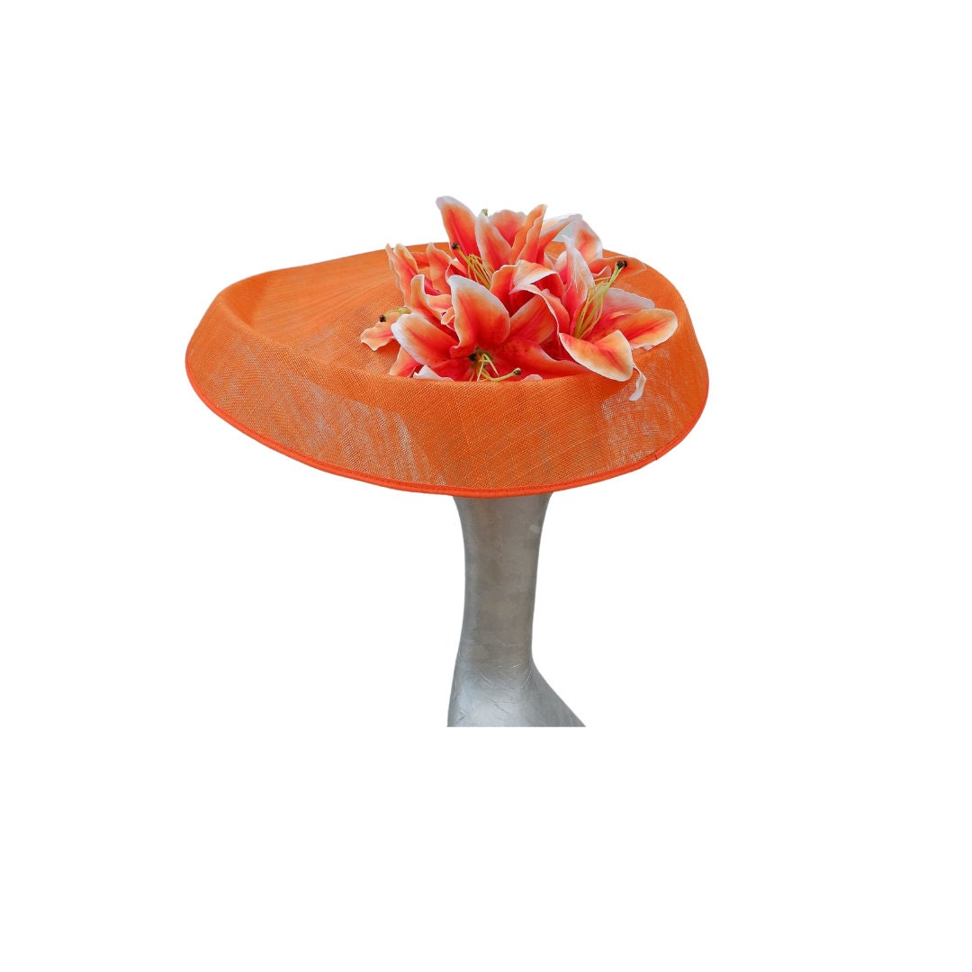 Calypso - Large orange Hatinator with Lilies