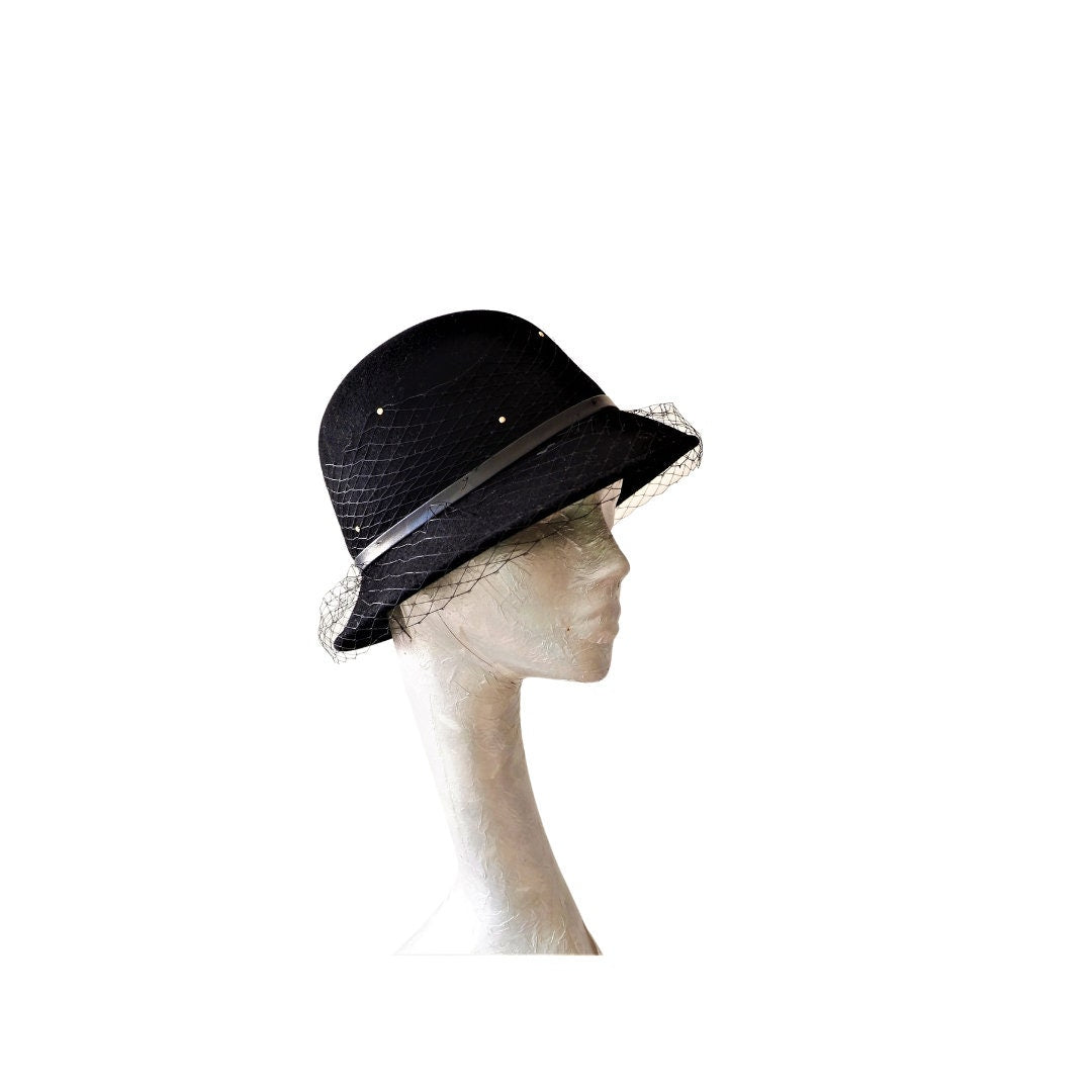 Belle - Black felt Bell Hat