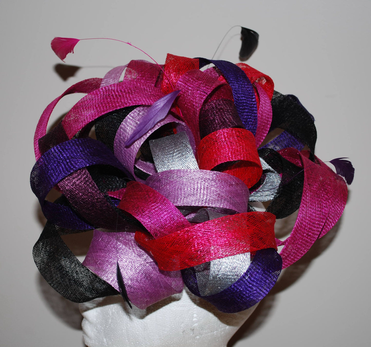 Matilda - Multi tone Pink & Purple,Lilac loopy fascinator