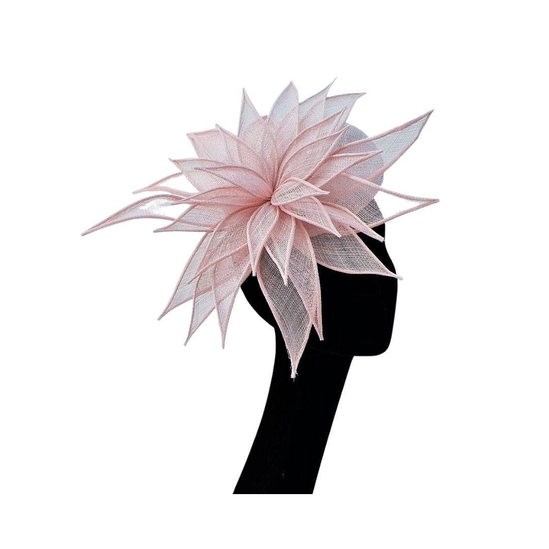 Hampton - Button Pillbox with a large sinamay flower Cocktail hat/Fascinator