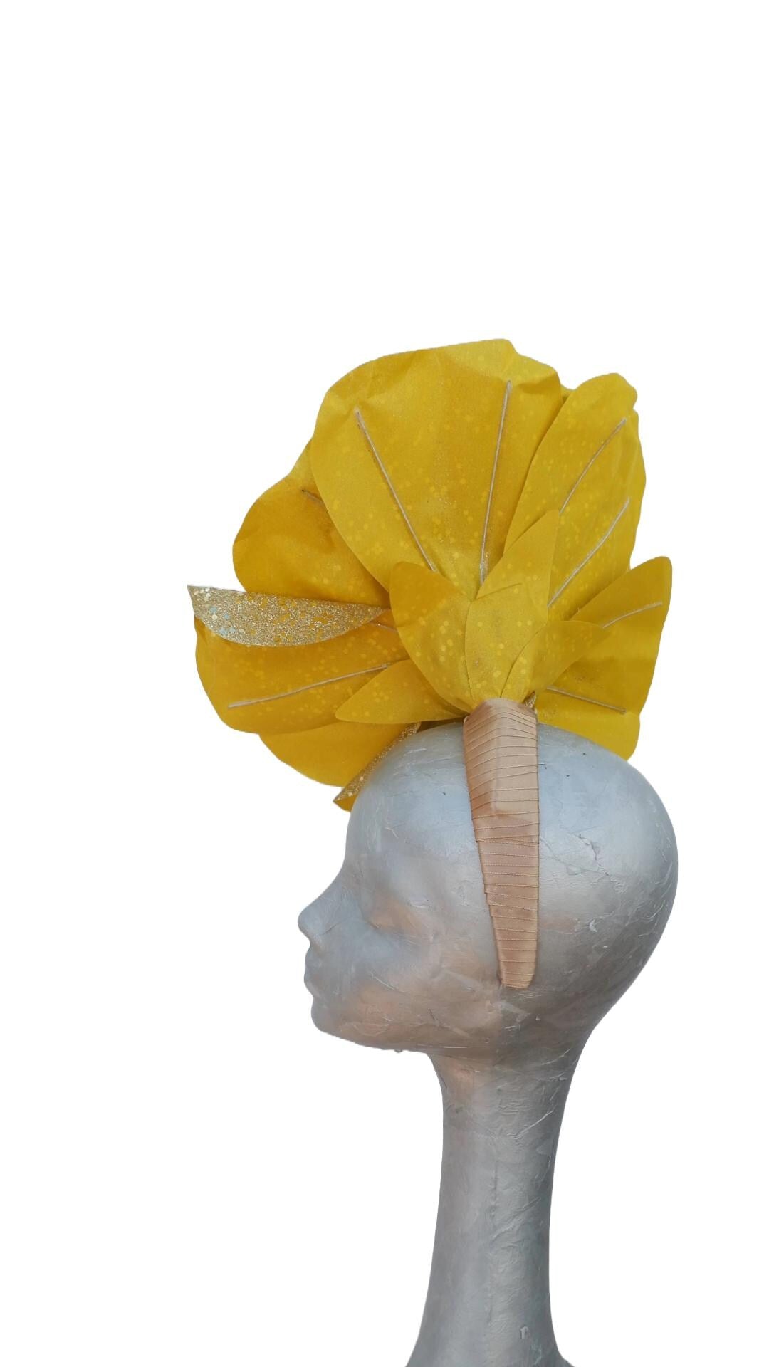 Glitz - 30cm Giant Glitter Rose Fascinator- 4 colours