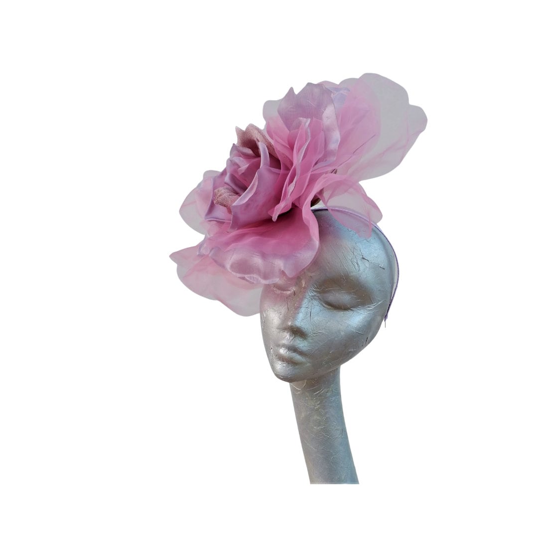 Ava-- Heather Mix silk organza 12 inch flower fascinator