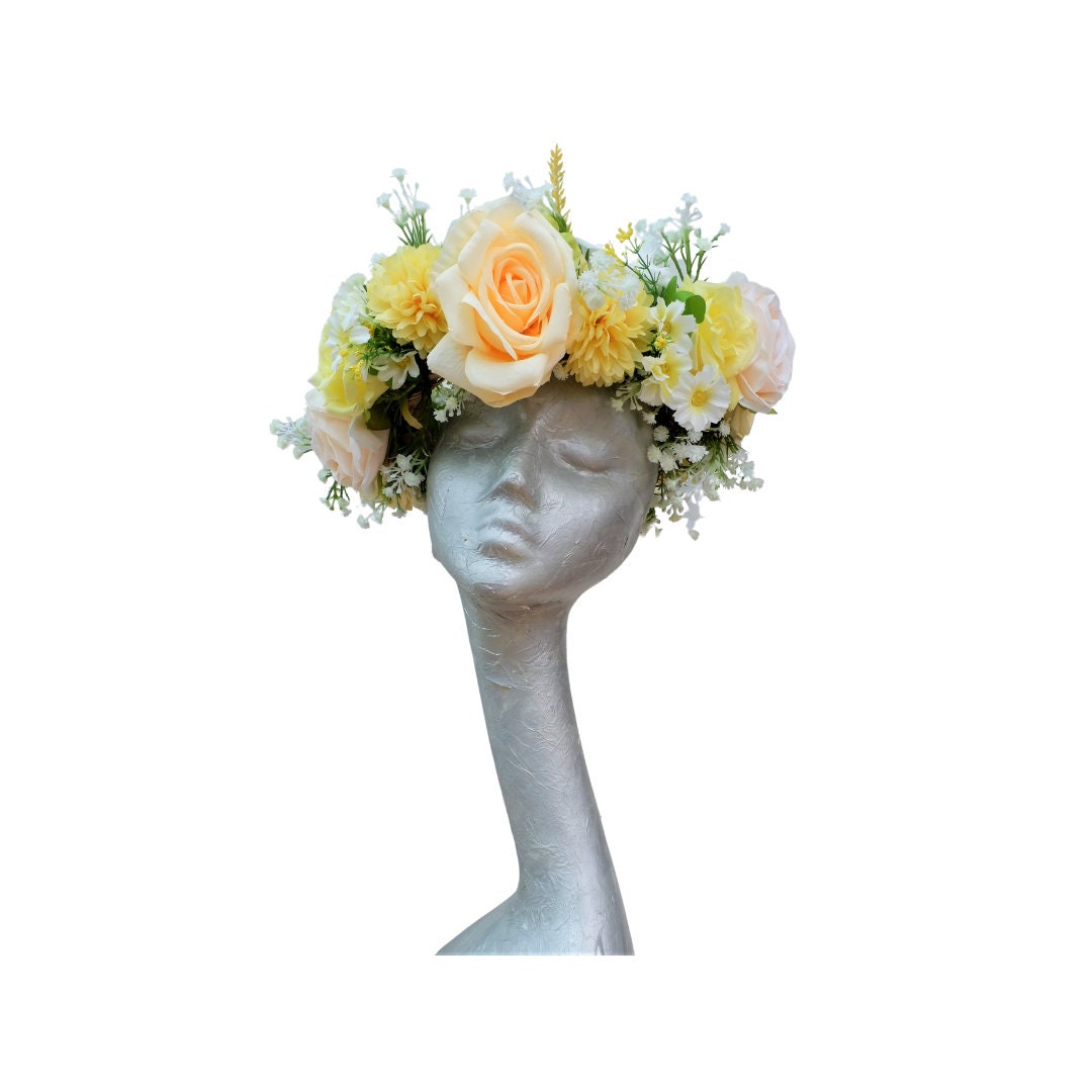 Guinevere - Floral Crown Lemon