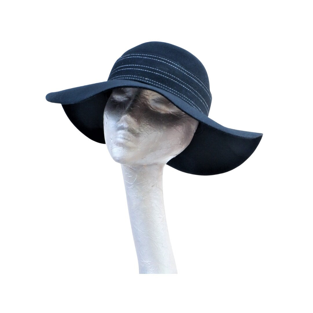 Milly - Black Floppy Felt Hat