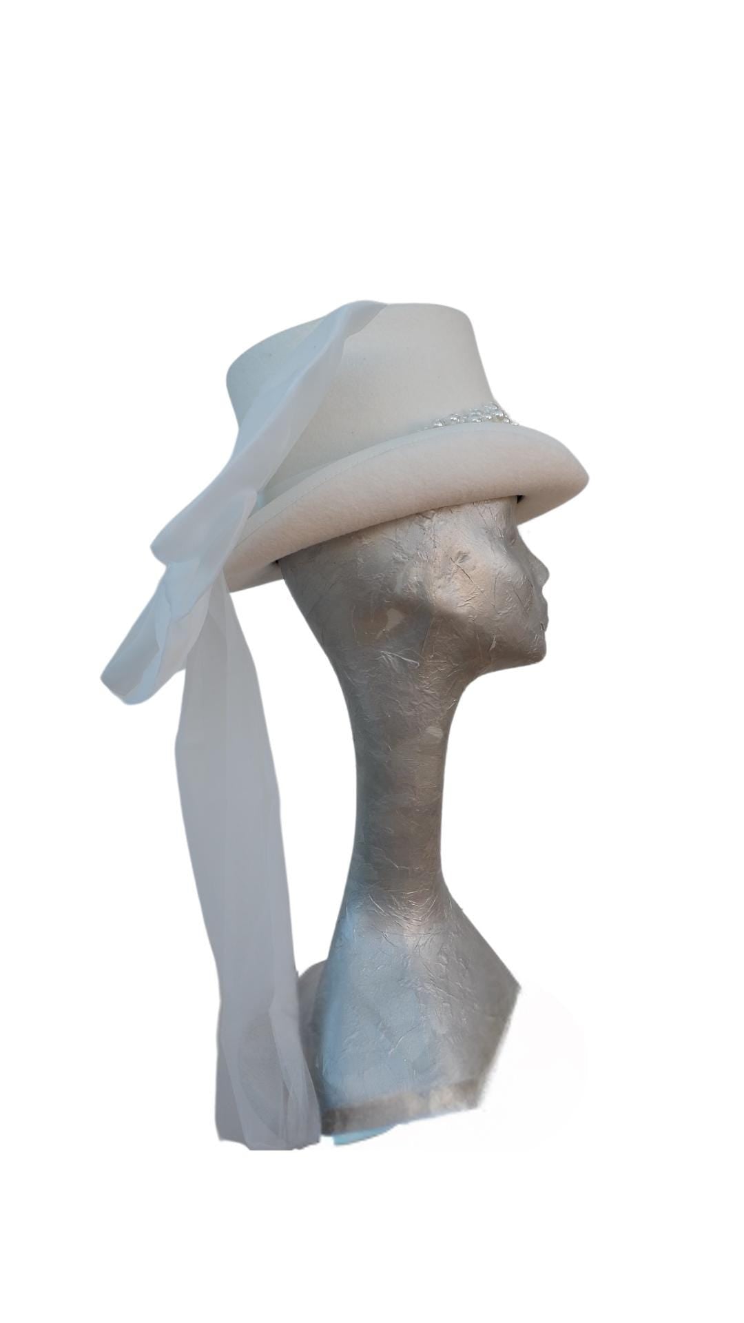 Holly - Ivory Bridal Felt Top Hat