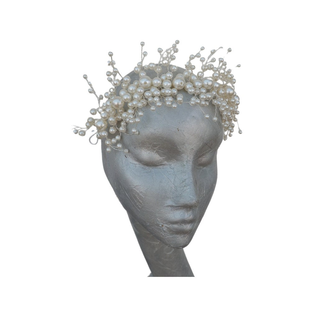 Pearl - Pearl Bridal Headdress Ivory