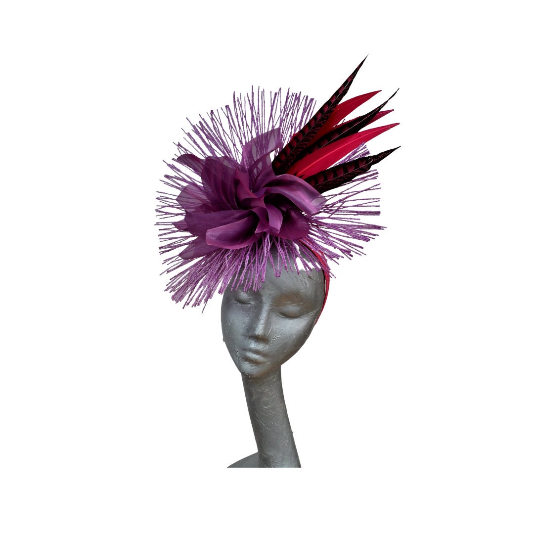 Viola - Violet & Cerise pink Fascinator