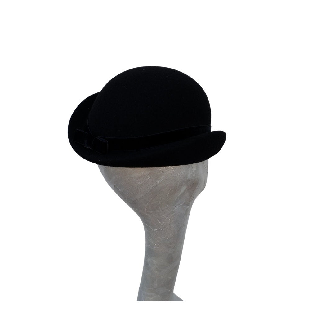 Derby - Black 40/50s style Bowler Percher hat