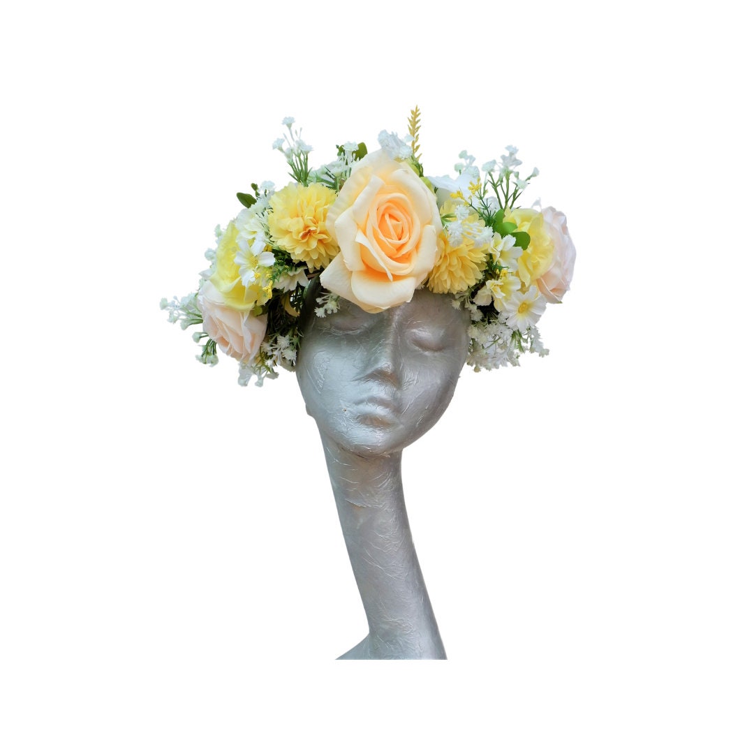 Guinevere - Floral Crown Lemon