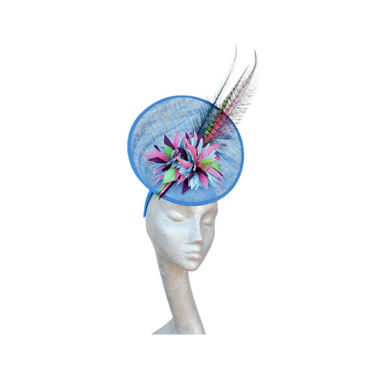 Yasmin - Royal Blue, & Multi coloured Fascinator