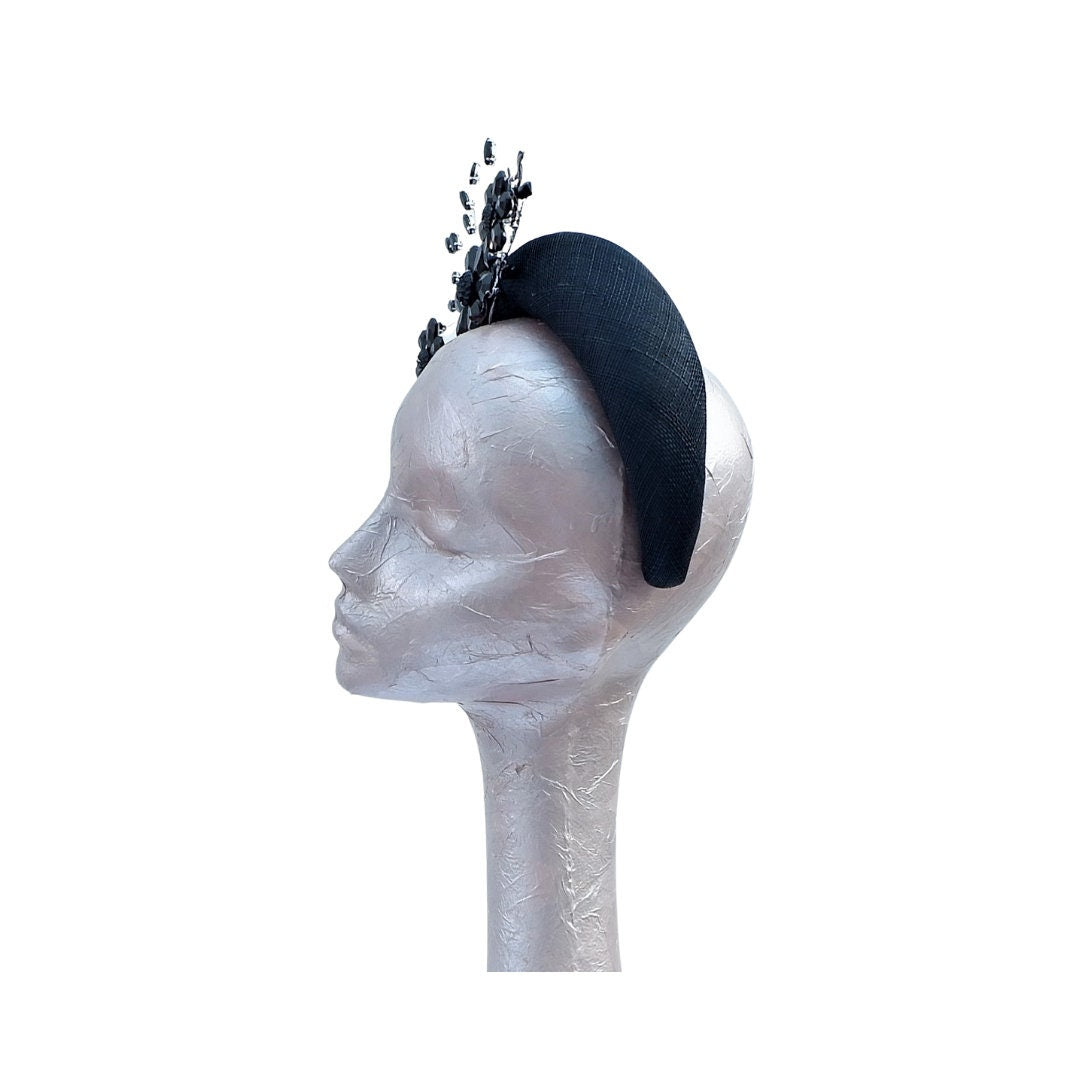 Bejewelled - Black Jewelled Halo Fascinator by Hats2go