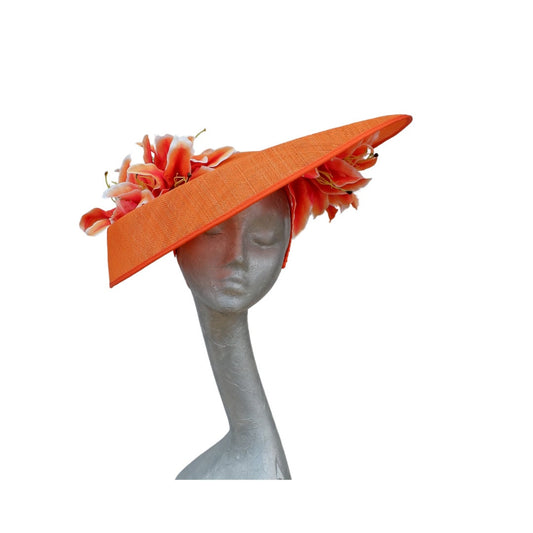 Calypso - Large orange Hatinator with Lilies