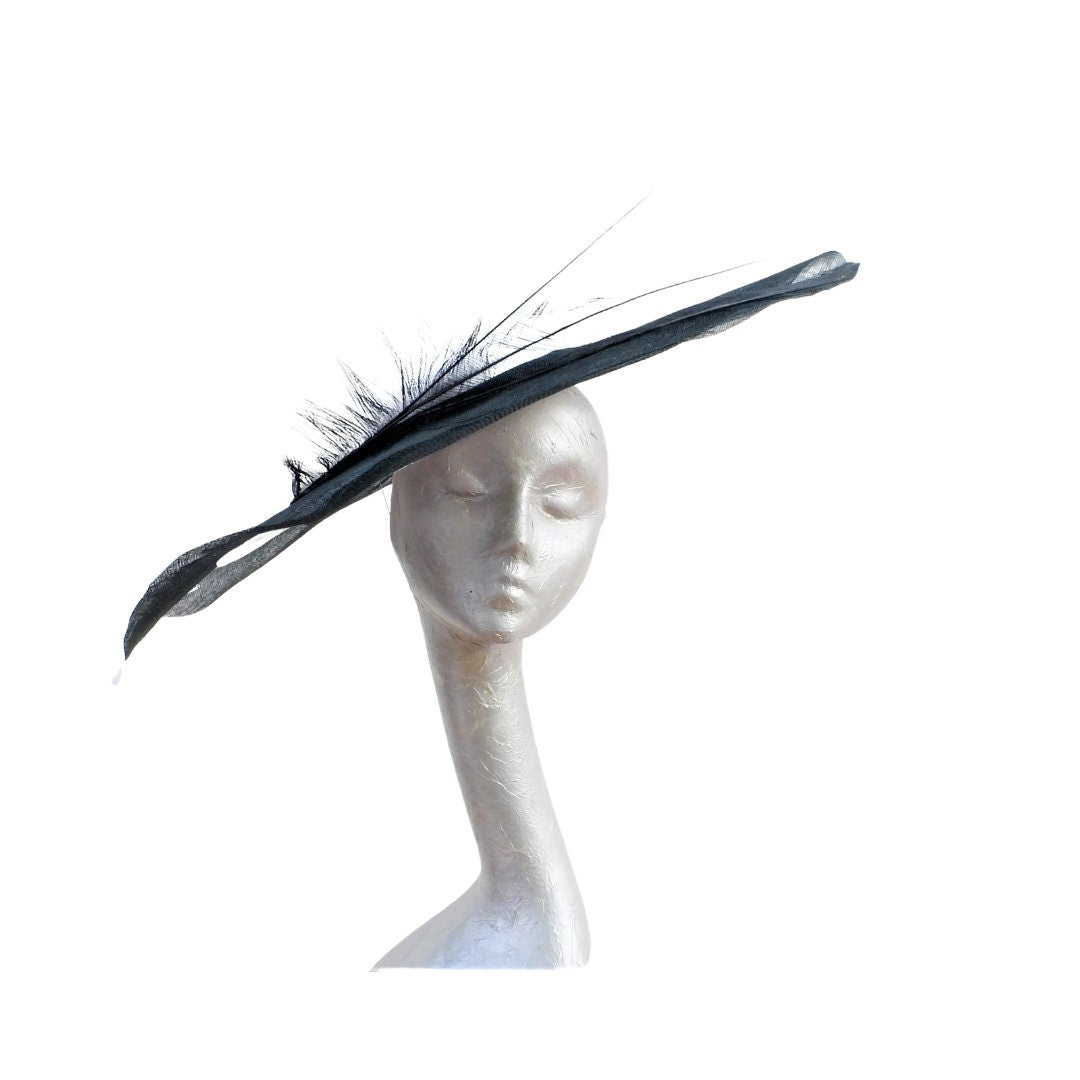Charlie - Black & White extended Boater Hatinator