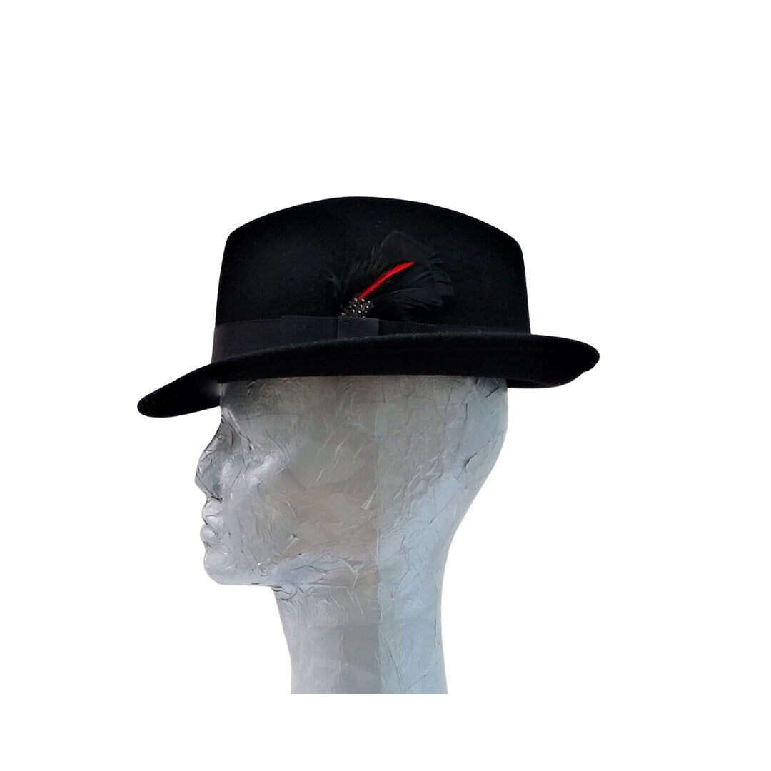 Jackson - Gentleman's 100% Wool  Waterproof Black Trilby Hat