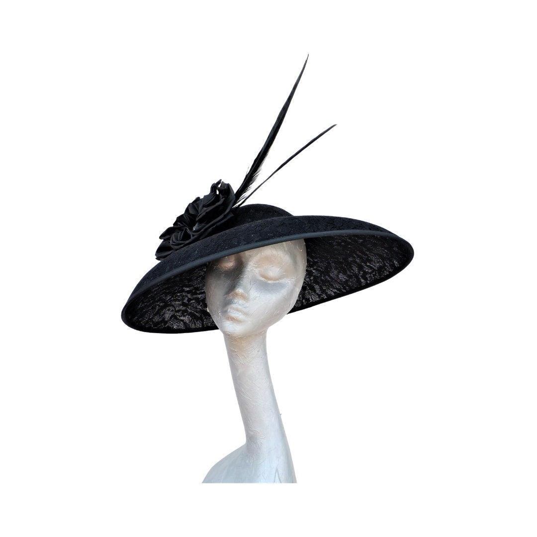 Audrey Black Lace Coolie Hatinator