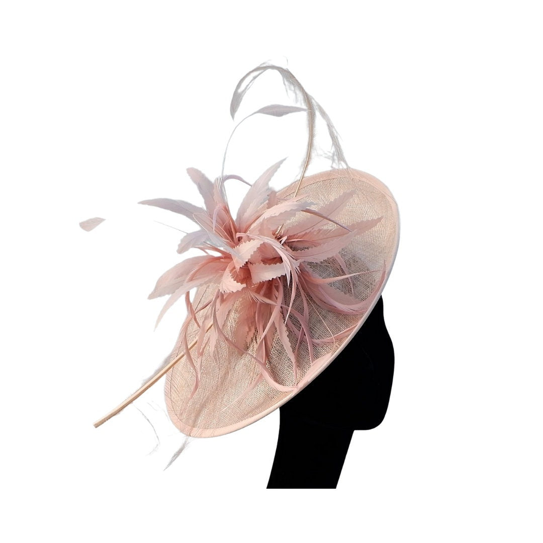 Pandora - Medium detailed Nude Sinamay fascinator