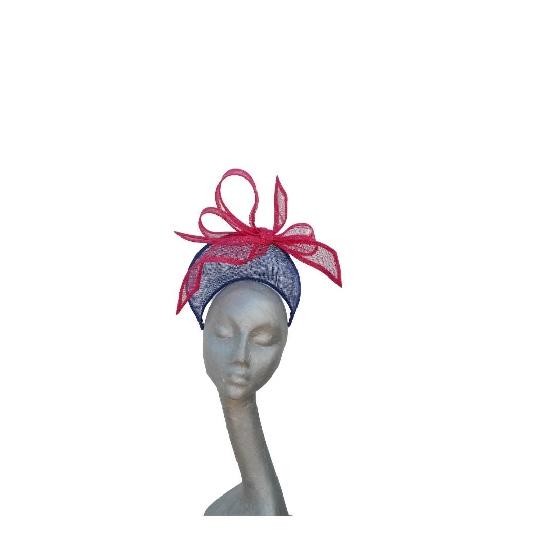 Mimi - Duchess halo headband Two tone Royal Blue and Cerise