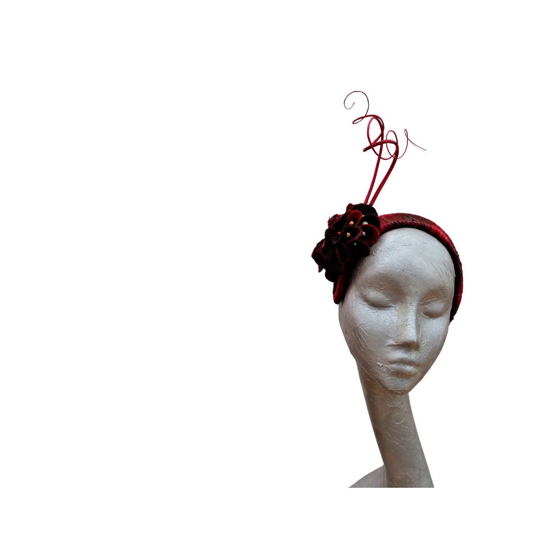 Skye -Red Multi Genuine  Harris Tweed Duchess headband