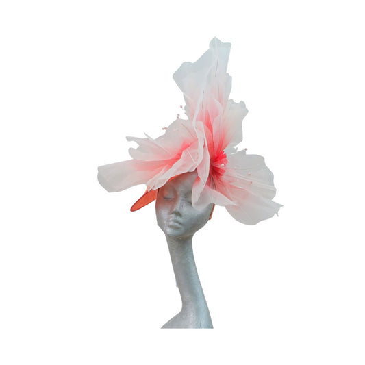 Tyr -Coral  Giant over sized Oriental Poppy  headpiece