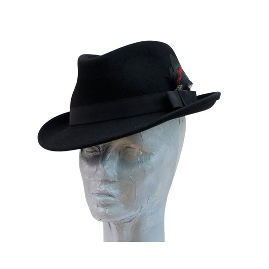 Jackson - Gentleman's 100% Wool  Waterproof Black Trilby Hat