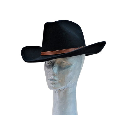 Texan Gentleman's 100% Wool Black Cowboy Hat