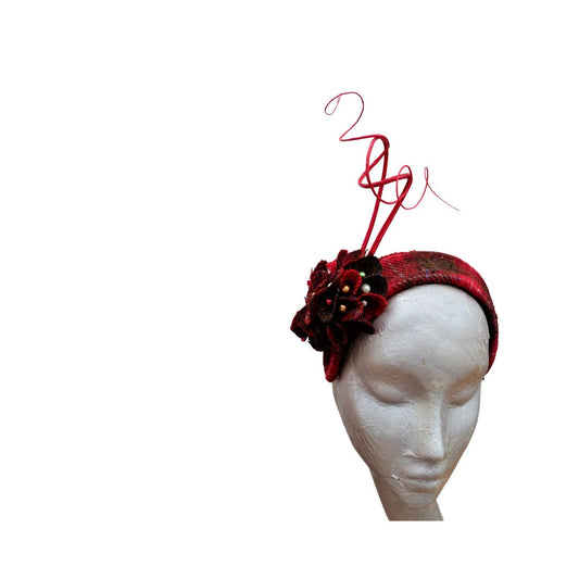 Skye -Red Multi Genuine  Harris Tweed Duchess headband