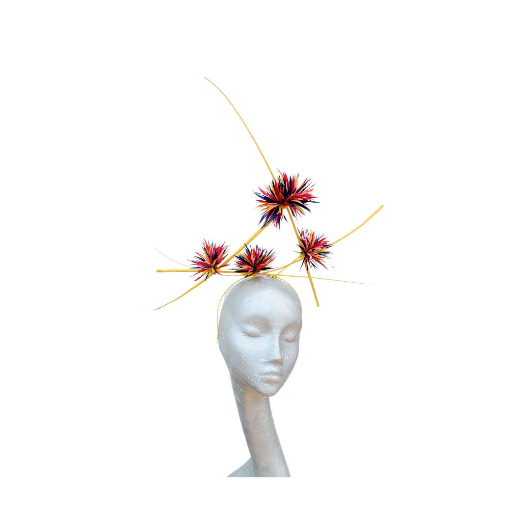 Havana - Yellow & Rainbow fascinator