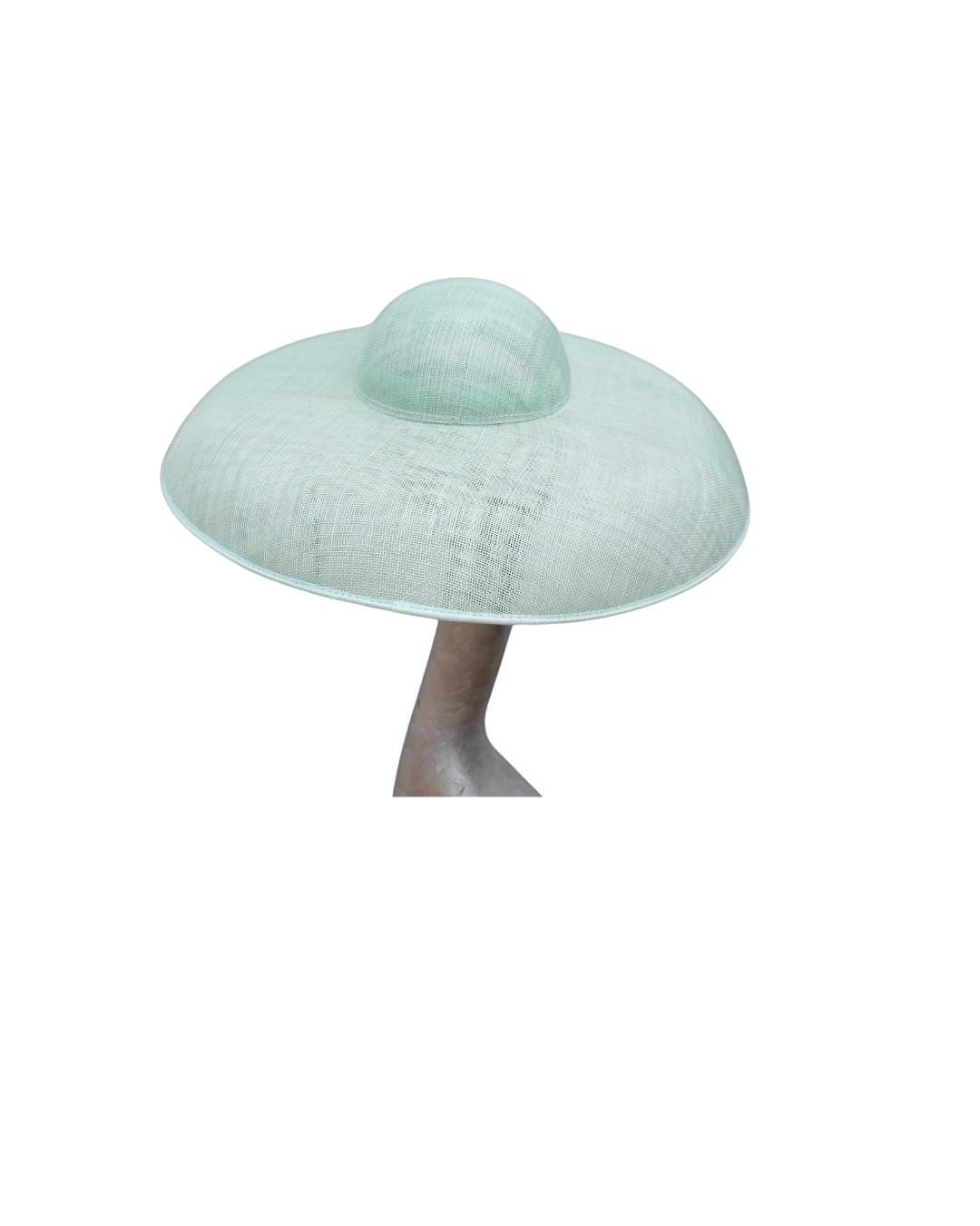 Ella - large Hat with Ostrich feather boa in Mint