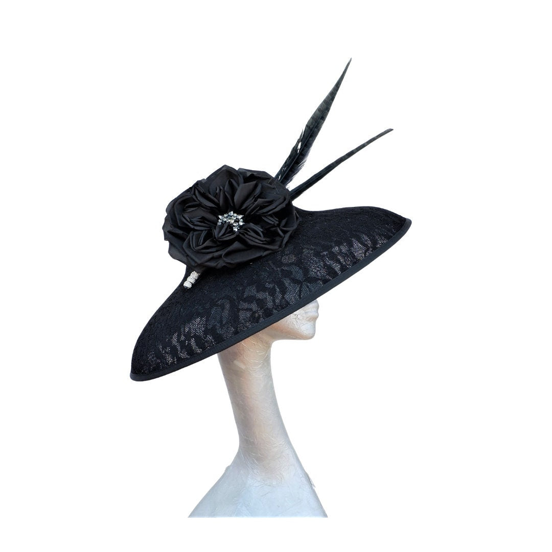 Audrey Black Lace Coolie Hatinator