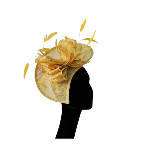 Thames II - Antique Moss (Mustard ) Fascinator