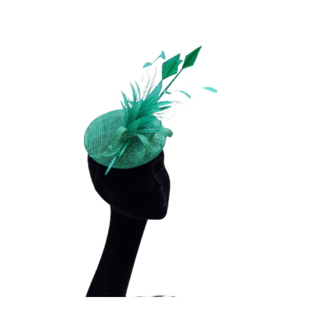 Immy - Emerald Green Pillbox/Button Fascinator